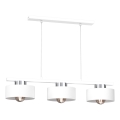 Lámpara colgante MARTI 3xE27/15W/230V blanco/cromo brillante