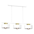 Lámpara colgante MARTI 3xE27/15W/230V blanco/dorado