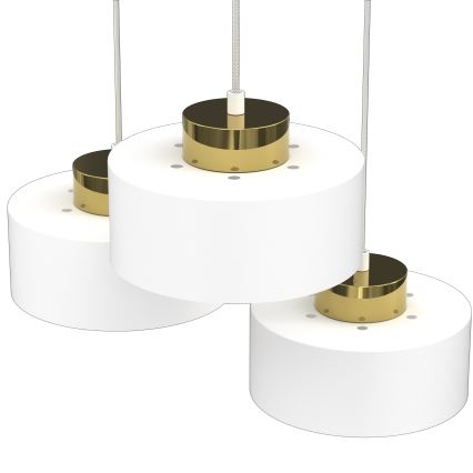 Lámpara colgante MARTI 3xE27/15W/230V blanco/dorado