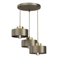 Lámpara colgante MARTI 3xE27/15W/230V latón/dorado