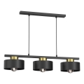 Lámpara colgante MARTI 3xE27/15W/230V negro/dorado