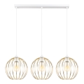 Lámpara colgante MATT 3xE27/60W/230V blanco/dorado