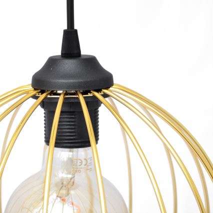 Lámpara colgante MERCURE 3xE27/15W/230V dorado/negro