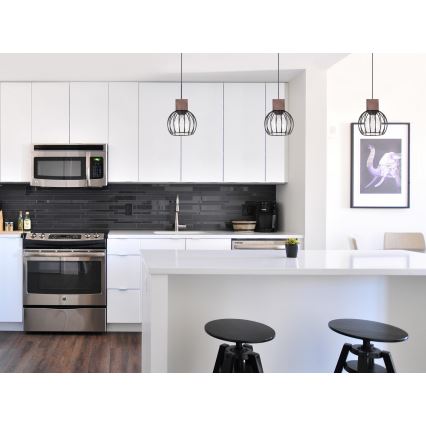 Lámpara colgante MILAN 1xE27/60W/230V madera