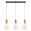 Lámpara colgante MIROS 3xE27/60W/230V negro/cobre