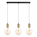 Lámpara colgante MIROS 3xE27/60W/230V negro/dorado