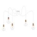 Lámpara colgante MIROS 5xE27/60W/230V araña blanco/cobre