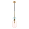 Lámpara colgante MOLLY 1xE14/40W/230V diá. 12 cm dorado/rosa/azul