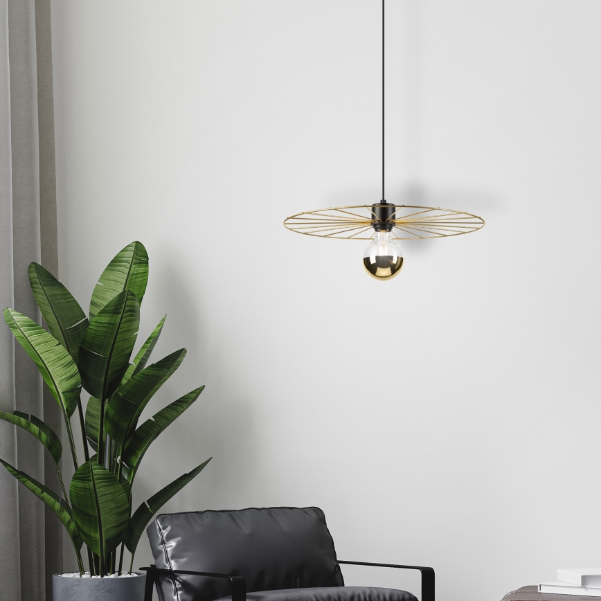 Lámpara colgante MONTANA 1xE27/15W/230V diá. 45 cm dorado/negro