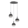 Lámpara colgante MONTE 3xE27/60W/230V cromo mate