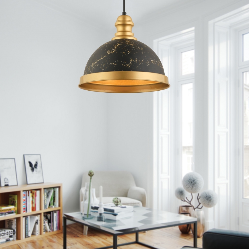 Lámpara colgante MONZA 1xE27/40W/230V Ø 29 cm negro/bronce