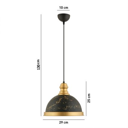 Lámpara colgante MONZA 1xE27/40W/230V Ø 29 cm negro/bronce