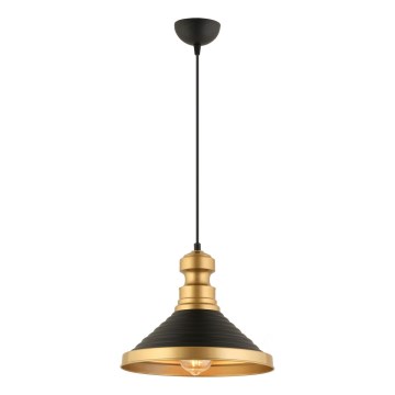 Lámpara colgante MONZA 1xE27/40W/230V Ø 30 cm negro/dorado