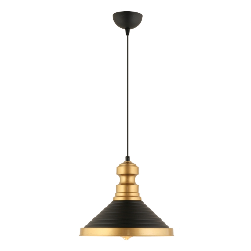 Lámpara colgante MONZA 1xE27/40W/230V Ø 30 cm negro/dorado