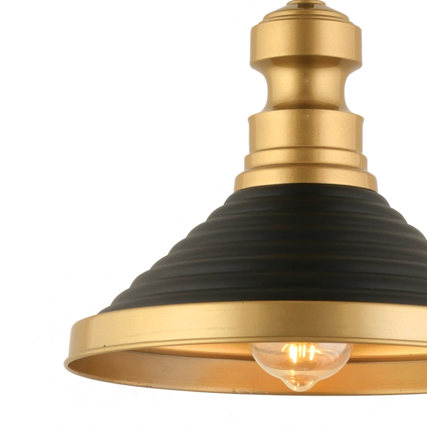 Lámpara colgante MONZA 1xE27/40W/230V Ø 30 cm negro/dorado