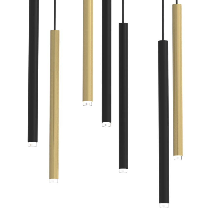 Lámpara colgante MONZA 7xG9/8W/230V negro/dorado