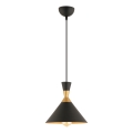 Lámpara colgante MONZA con cable 1xE27/40W/230V, diámetro 25 cm, negro/dorado