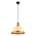 Lámpara colgante MONZA con cable 1xE27/40W/230V Ø 29 cm crema/bronce