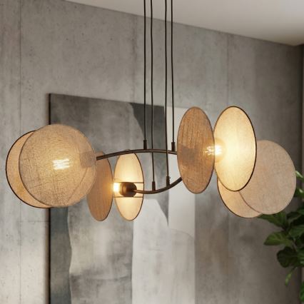 Lámpara colgante MOTIF 4xE14/10W/230V beige