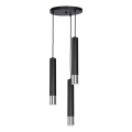 Lámpara colgante NEST 3xGU10/8W/230V negro/cromo brillante