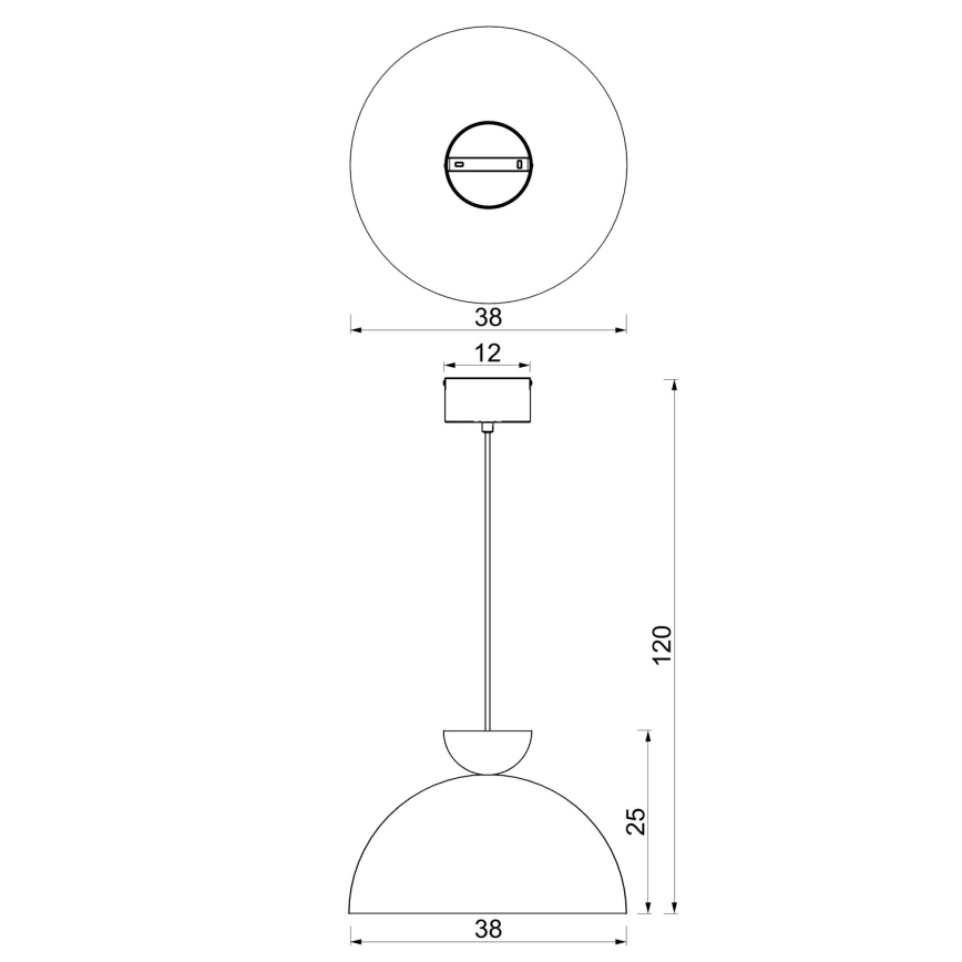 Lámpara colgante NEVIS con cable, 1xE27/15W/230V, diámetro 38 cm, marrón