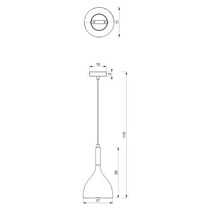 Lámpara colgante NOAK 1xE27/15W/230V blanco/cromo brillante