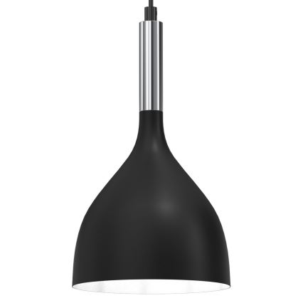 Lámpara colgante NOAK 3xE27/15W/230V negro/cromo brillante