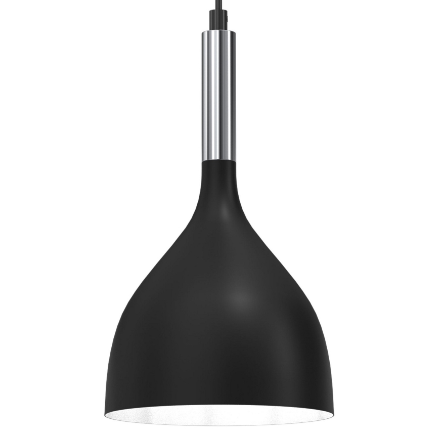 Lámpara colgante NOAK 3xE27/15W/230V negro/cromo brillante