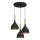 Lámpara colgante NOAK 3xE27/15W/230V negro/dorado