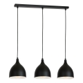 Lámpara colgante NOAK 3xE27/15W/230V negro