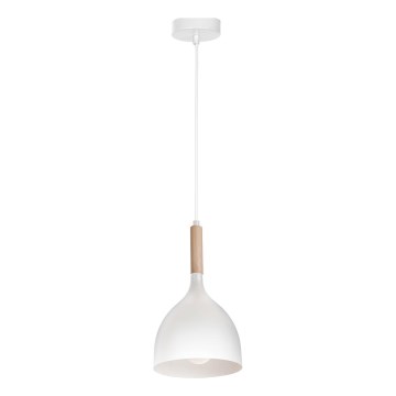 Lámpara colgante NOAK WOOD 1xE27/15W/230V blanco/haya