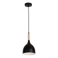 Lámpara colgante NOAK WOOD 1xE27/15W/230V negro/haya