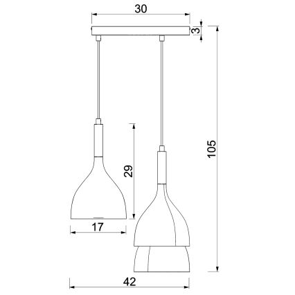 Lámpara colgante NOAK WOOD 3xE27/15W/230V blanco/haya