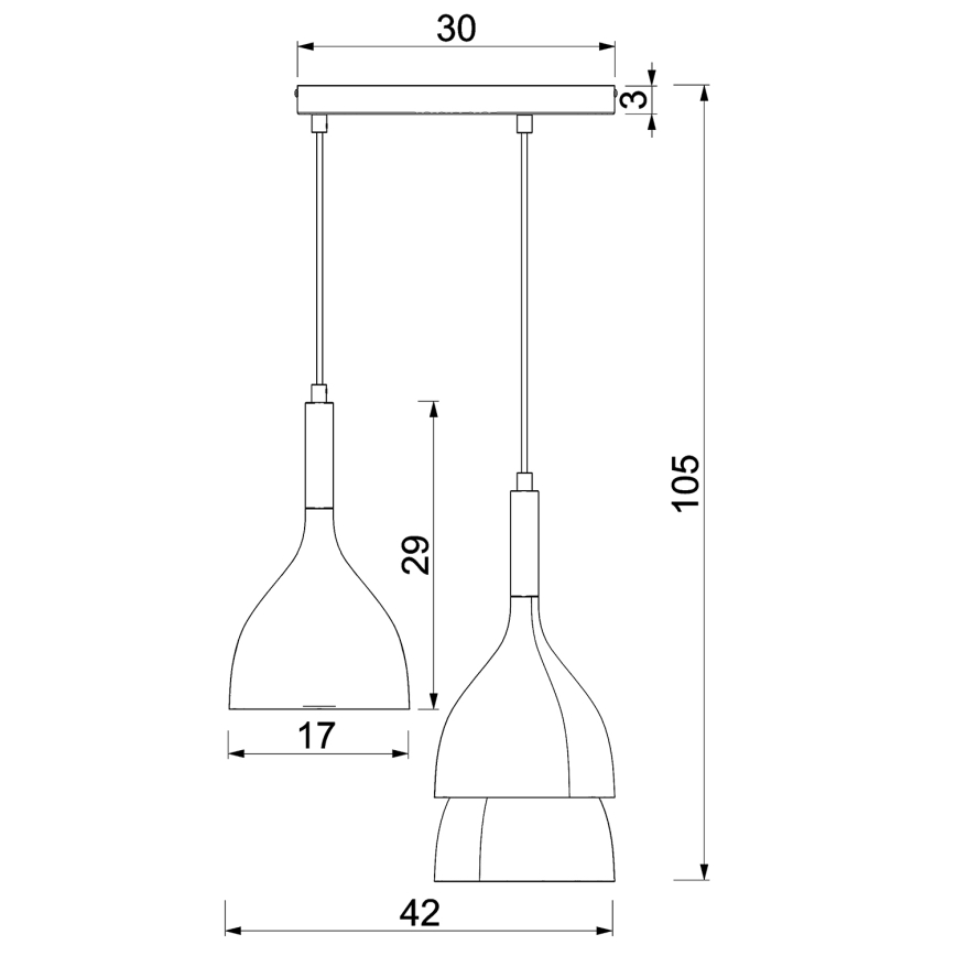 Lámpara colgante NOAK WOOD 3xE27/15W/230V blanco/haya