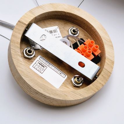 Lámpara colgante con cable OAK 3xE27/60W/230V roble ? 47,5 cm