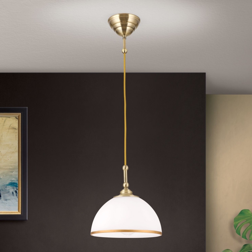 Lámpara colgante OLD LAMP 1xE27/40W/230V blanco/latón