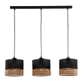Lámpara colgante PAGLIA 3xE27/60W/230V 60 cm ratán