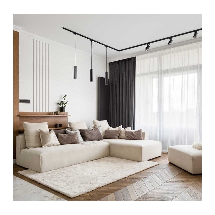 Lámpara colgante para sistema de rieles PARÍS 1xGU10/10W/230V negro