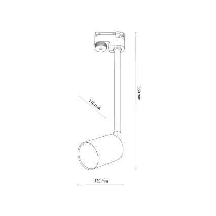 Lámpara colgante para sistema de raíles monofásico TOP 1xGU10/10W/230V dorado/negro