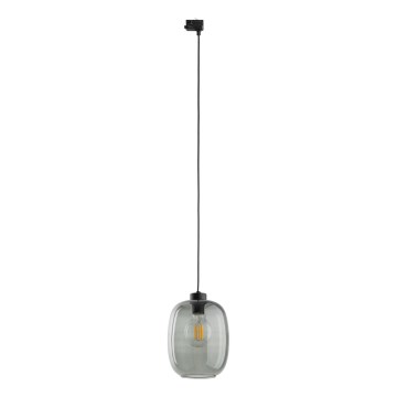 Lámpara colgante para sistema de rieles trifásico ELIO 1xE27/15W/230V negro/negro ahumado