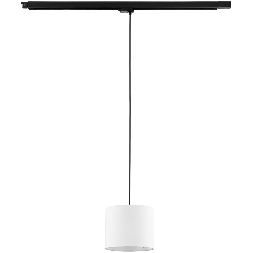 Lámpara colgante para sistema de rieles trifásico TRACER 1xE27/15W/230V diá. 20 cm negro/blanco
