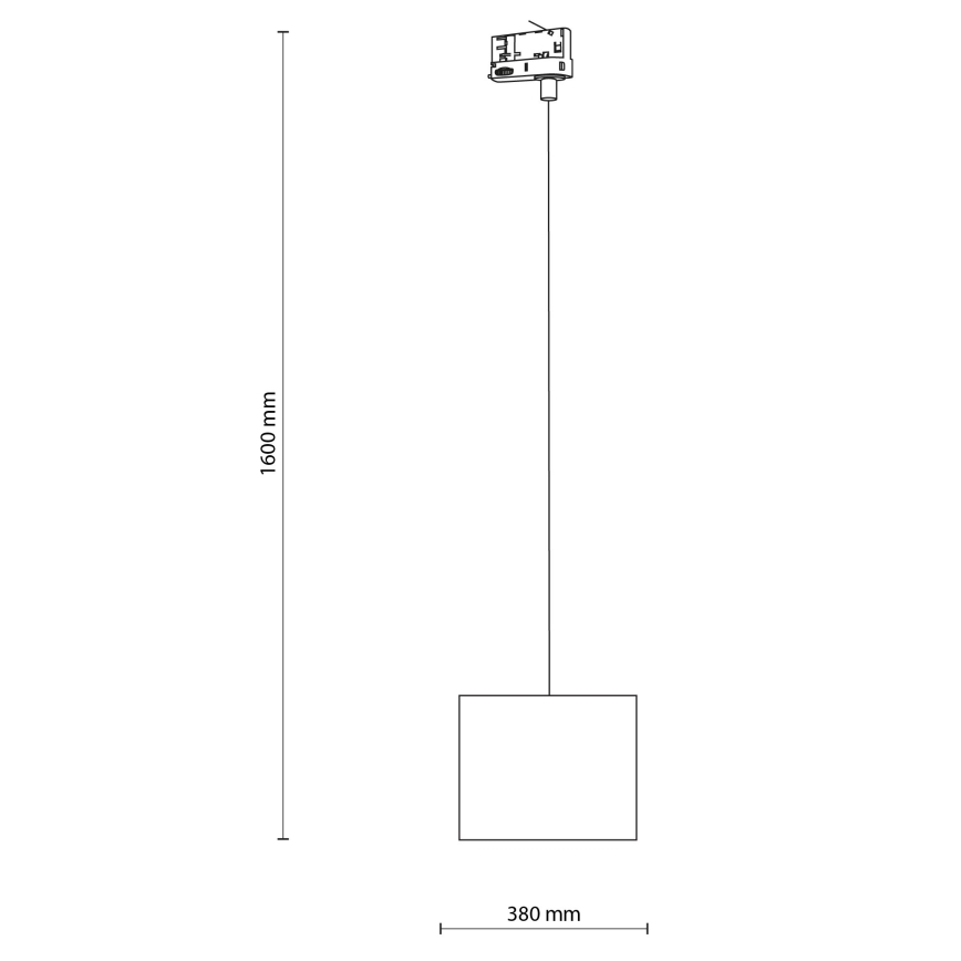 Lámpara colgante para sistema de rieles trifásico TRACER 1xE27/15W/230V diá. 20 cm negro/blanco
