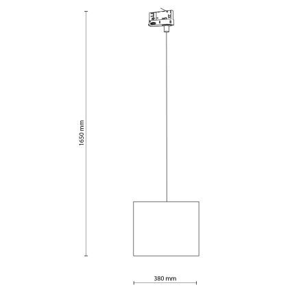 Lámpara colgante para sistema de rieles trifásico TRACER 1xE27/15W/230V diá. 30 cm negro/marrón