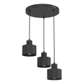 Lámpara colgante PARKLA con cable 3xE27/15W/230V, negra