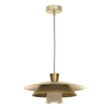 Lámpara colgante PLATO 1xE27/15W/230V beige/dorado