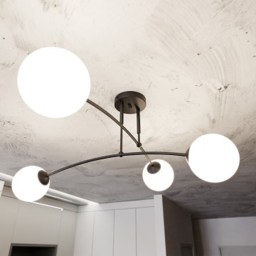 Lámpara colgante PREGOS 4xE14/10W/230V negro