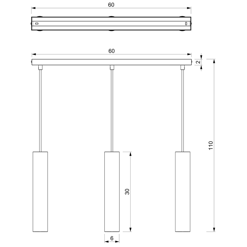 Lámpara colgante RAITO 3xGU10/8W/230V latón