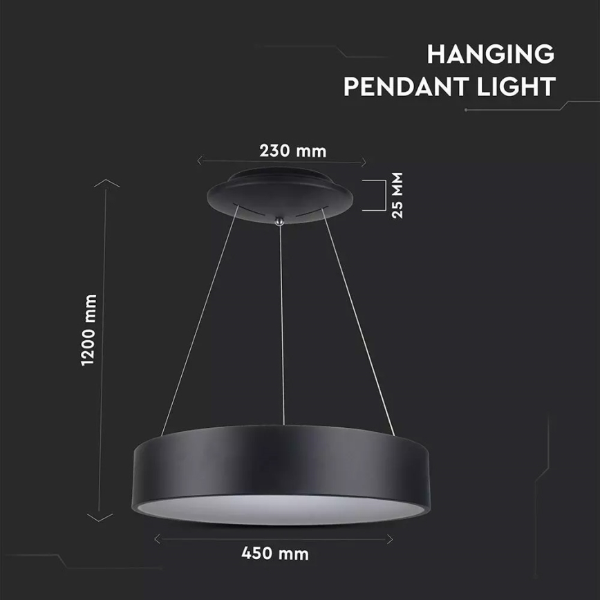 Lámpara colgante regulable en cable LED/20W/230V
