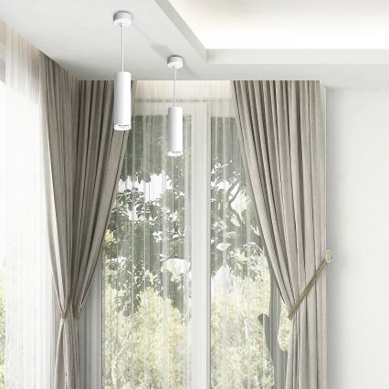 LED RGBW regulable lámpara colgante para baño con cable TURYN 1xGU10/4,8W/230V 3000K IP44 blanco + mando a distancia