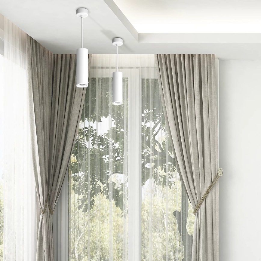 LED RGBW regulable lámpara colgante para baño con cable TURYN 1xGU10/4,8W/230V 3000K IP44 blanco + mando a distancia